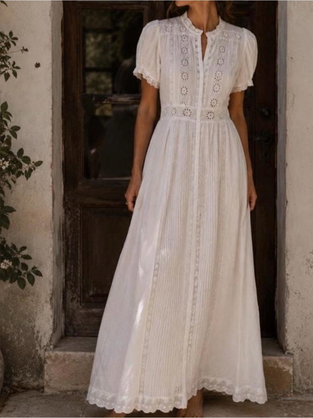 White Eyelet Maxi Dress
